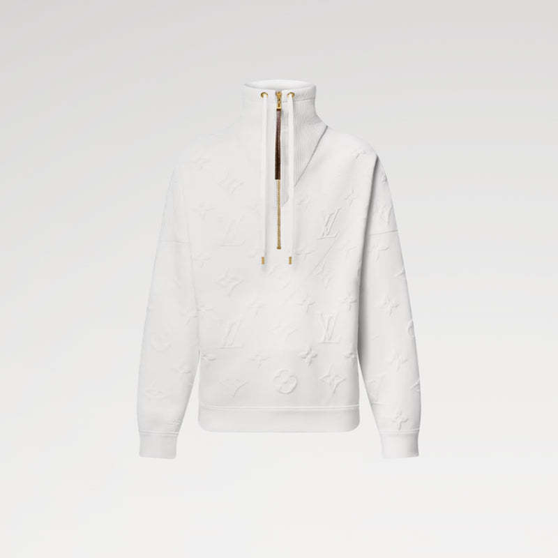 LOUIS VUITTON    3Dモノグラム リブカラーニットセーター