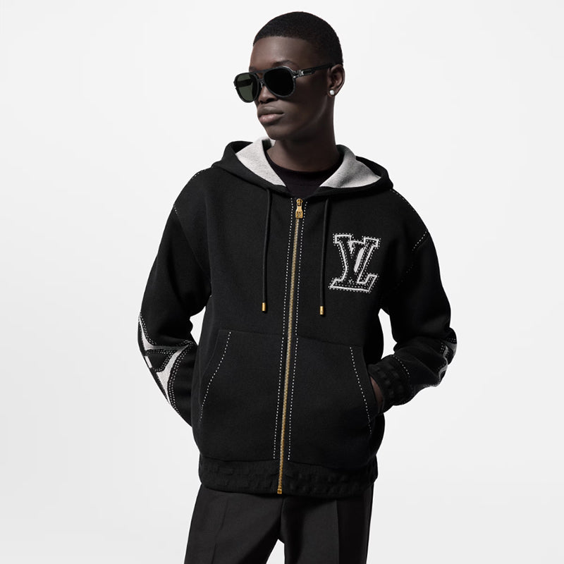 LOUIS VUITTON    インターシャ ジップアップ コットン パーカー-LOUIS VUITTON 