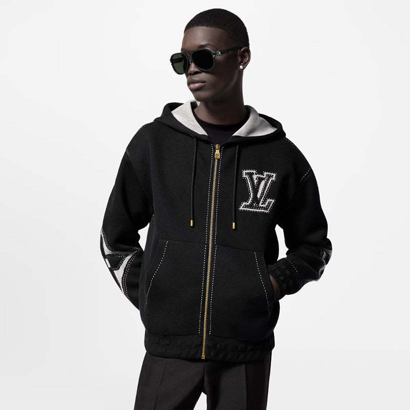 LOUIS VUITTON    インターシャ ジップアップ コットン パーカー-LOUIS VUITTON 