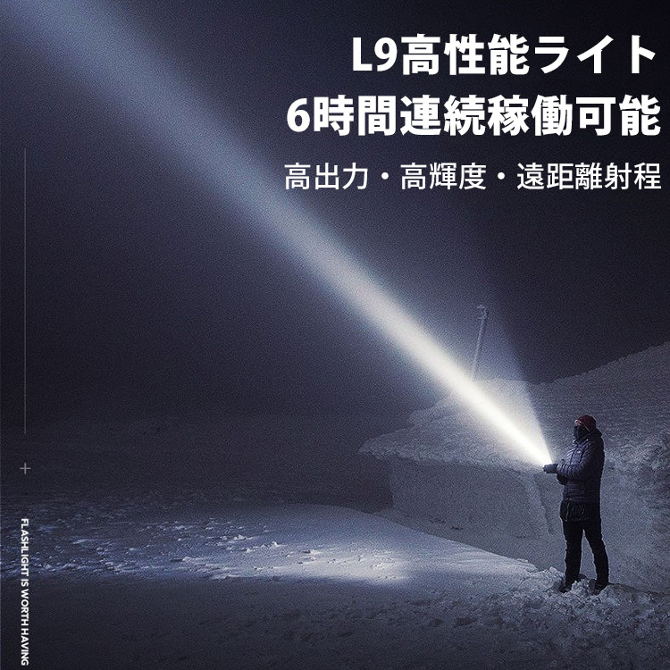 超高輝度の懐中電灯