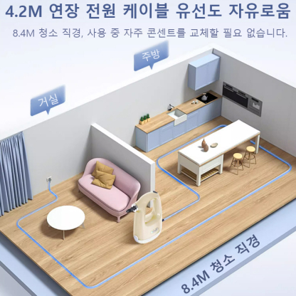 【8종 부품 전방위 얼룩 제거】고압 스팀 청소기