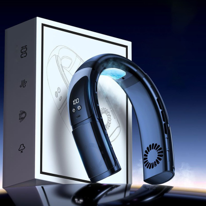 JS 디지털 디스플레이 초저소음 USB 넥밴드 팬