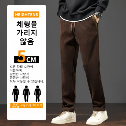 신상 두꺼운 면 플리스 밴딩 허리 캐주얼 바지