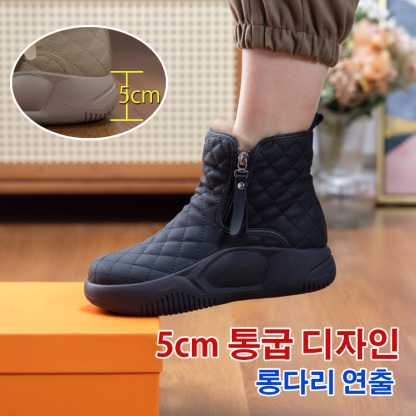 핫템 통굽 모피 일체 미끄럼 방지 스노우 부츠