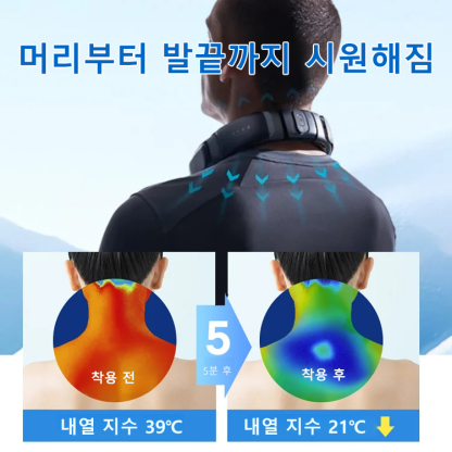 JS 디지털 디스플레이 초저소음 USB 넥밴드 팬