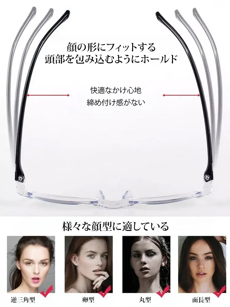 変色ブルーライト防止老眼メガネ