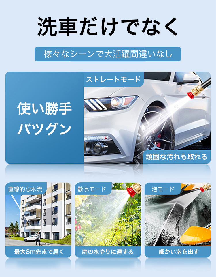 コードレス高圧洗浄機