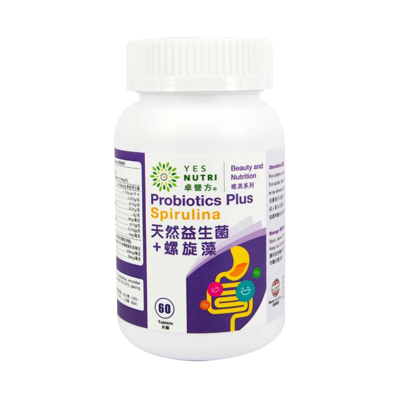 卓營方天然益生菌+螺旋藻 60片裝