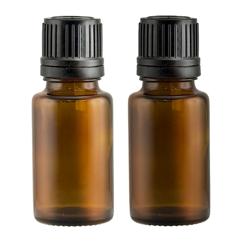 15ml 茶色玻璃滴樽連蓋 (2支裝)