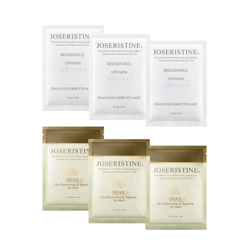 白藜蘆醇極致美白晶鑽眼膜 + 蝸牛極致全效修護眼膜 各3片