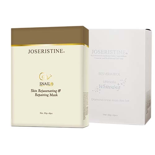 蝸牛極致全效修護保養面膜(6片) + 白藜蘆醇極致美白晶鑽面膜套裝 各1盒