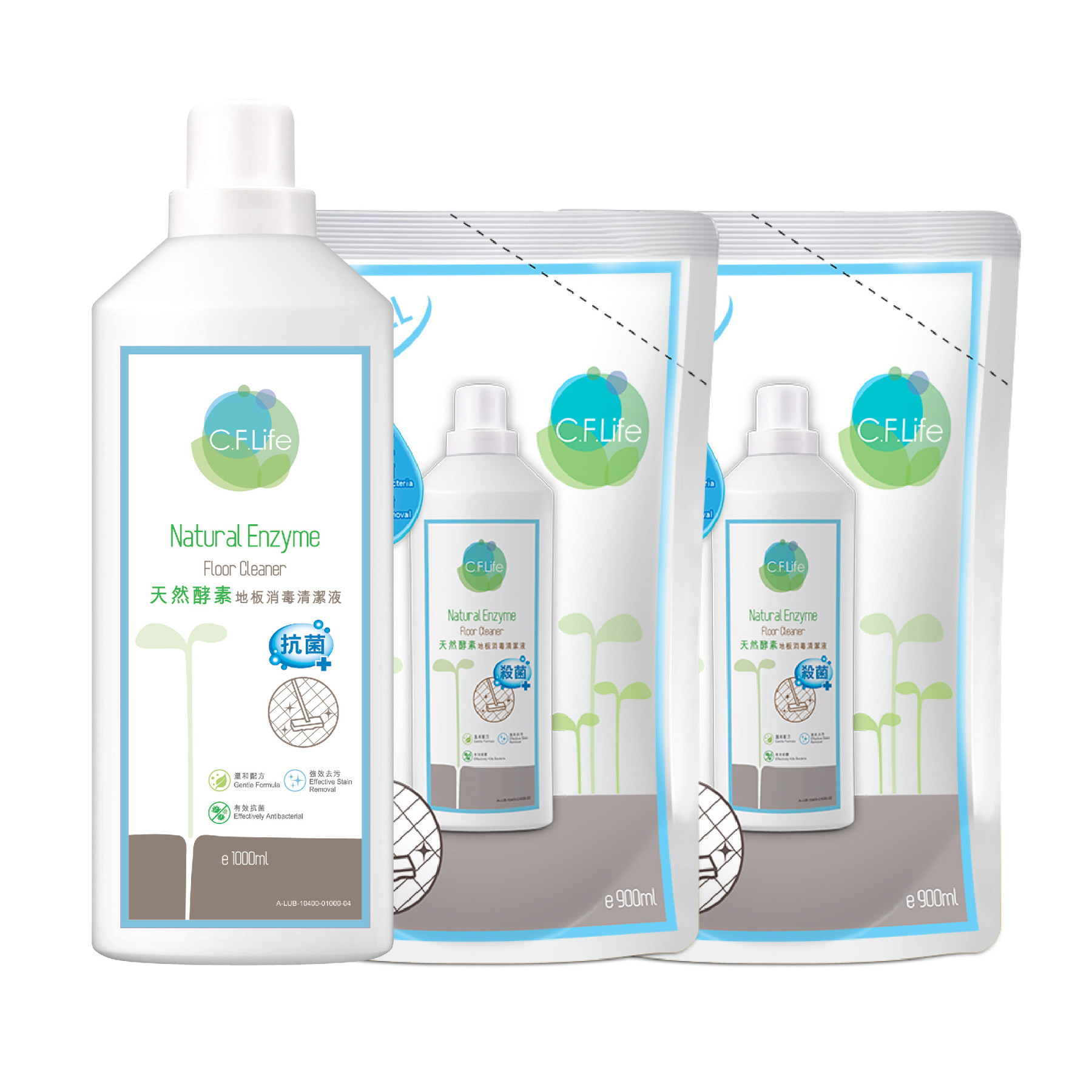 天然酵素地板消毒清潔液 1+2優惠裝