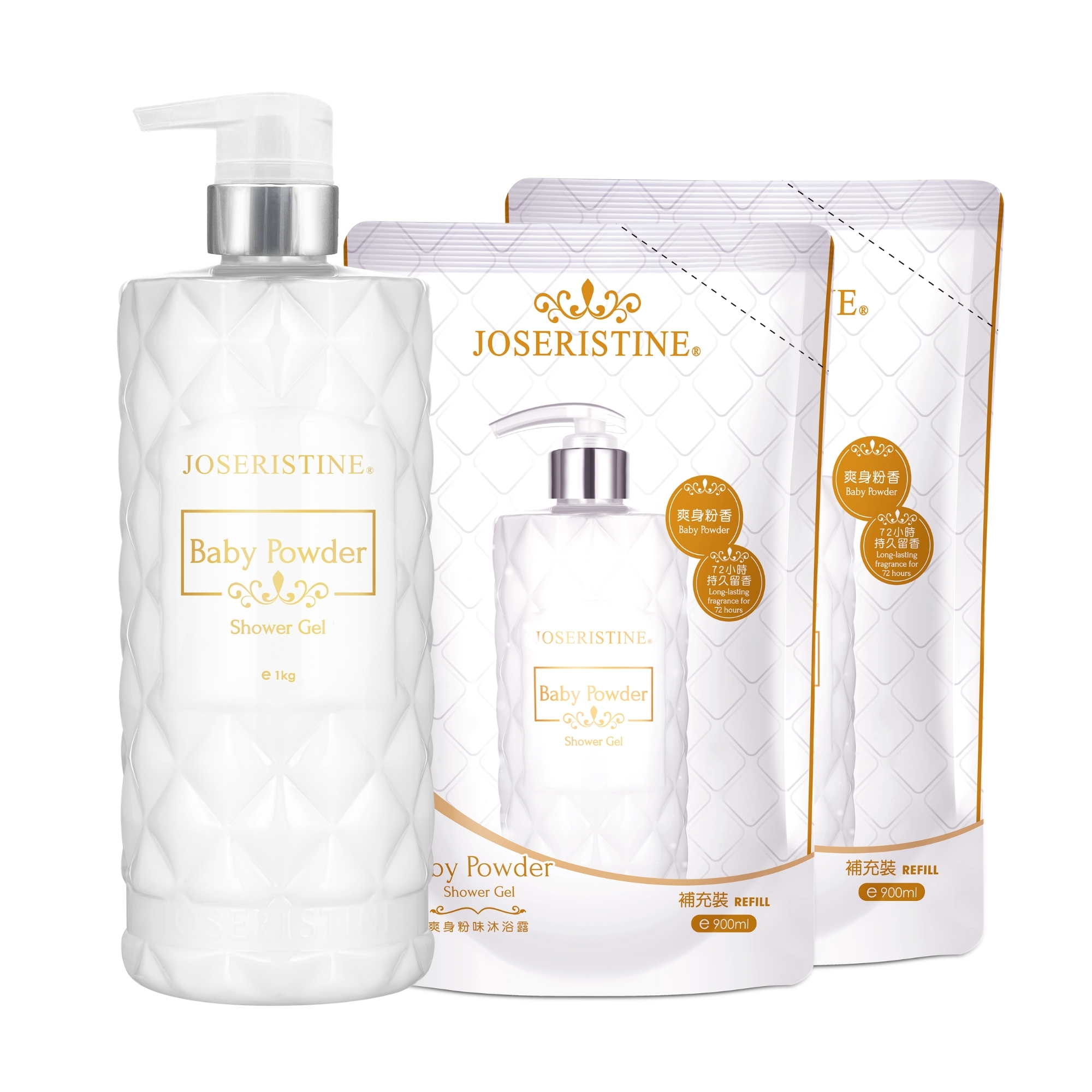 爽身粉味沐浴露1+2優惠裝