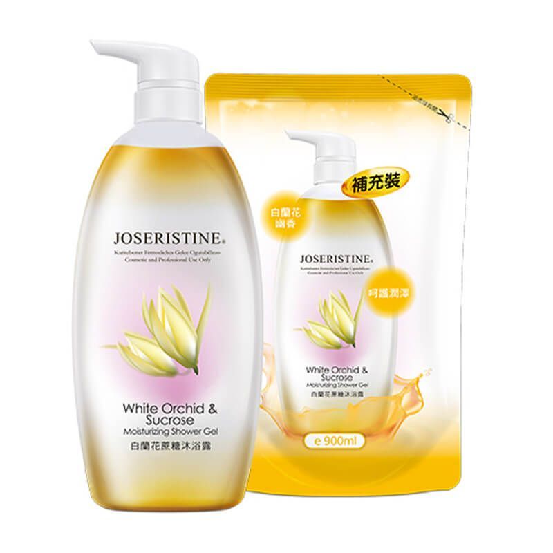 白蘭花蔗糖沐浴露1+1優惠裝