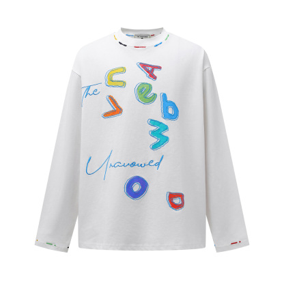 美式復古卡通印花長袖T恤女秋季新款寬鬆顯瘦百搭上衣