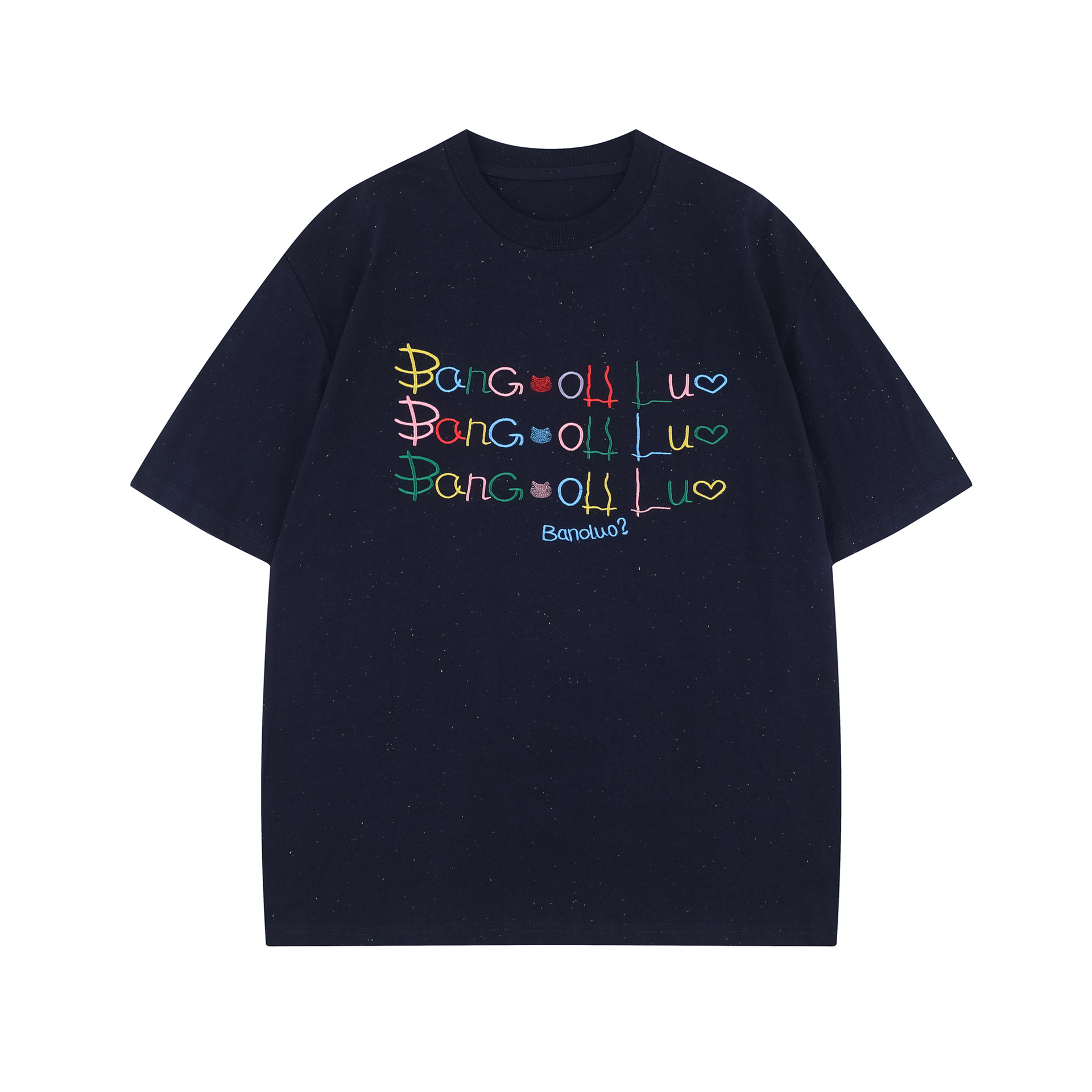 網點滿天星設計感寬鬆短袖T恤女彩虹字母百搭美式上衣