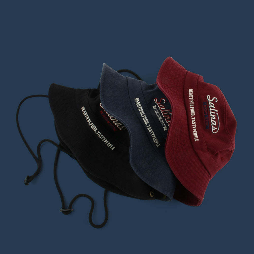 美式阿美哢嘰日系工裝系帶漁夫帽子女戶外登山帽防曬西部牛仔帽