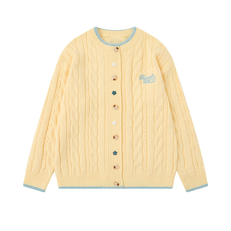 美式復古磨毛設計感開衫毛衣女秋冬慵懶風軟糯針織衫外套