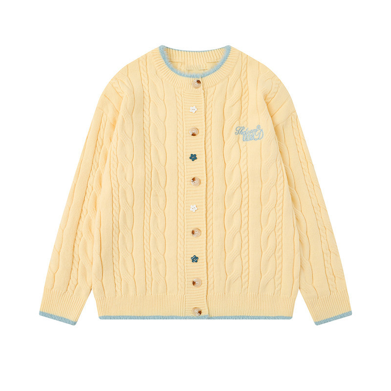 美式復古磨毛設計感開衫毛衣女秋冬慵懶風軟糯針織衫外套