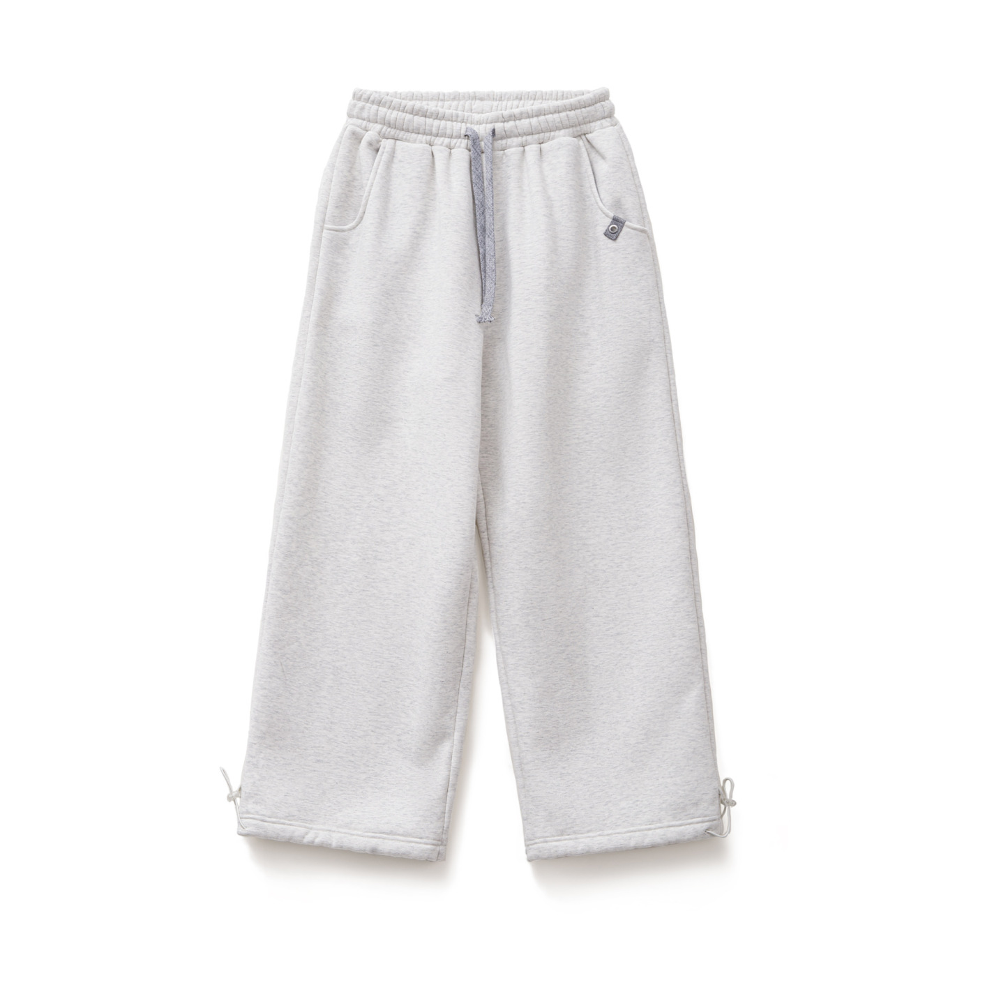 針織直筒闊腿加厚絨褲子休閒抽繩束脚保暖衛長褲女士秋冬