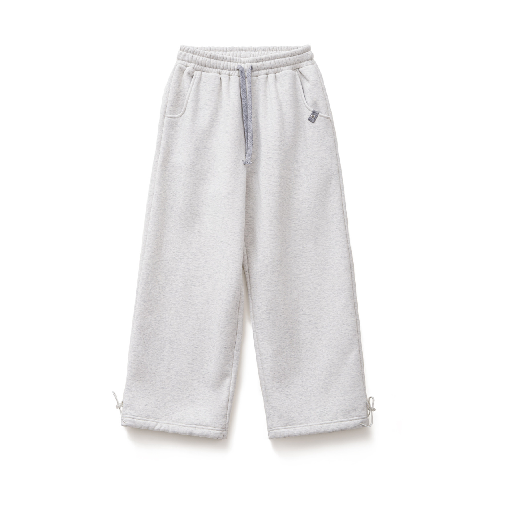 針織直筒闊腿加厚絨褲子休閒抽繩束脚保暖衛長褲女士秋冬