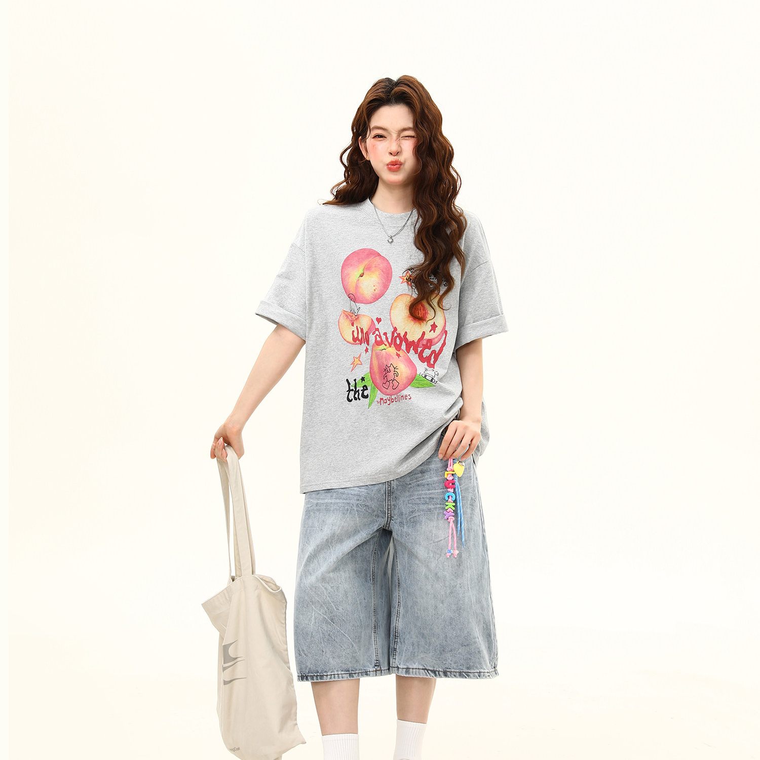 美式復古水果印花短袖T恤女夏季寬鬆百搭上衣