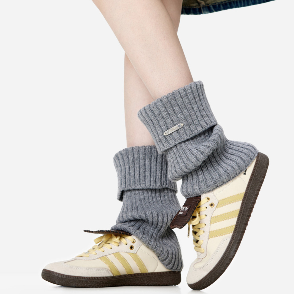 腿套白色針織女款冬季發熱保暖襪套雪地靴堆堆襪冬季小腿襪子加厚