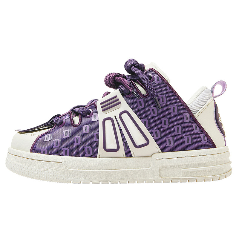 國潮女鞋子潮鞋雙鞋帶板鞋女百搭鞋子麵包鞋