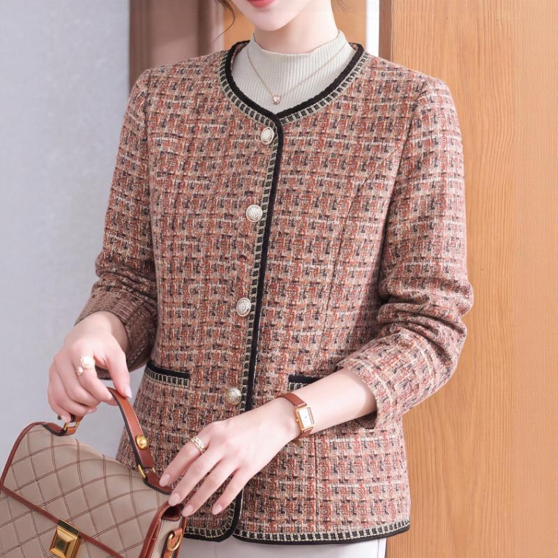 2026新款媽媽秋裝輕奢風小香風外套中老年女裝洋氣修身衣服