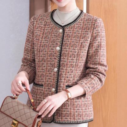 2026新款媽媽秋裝輕奢風小香風外套中老年女裝洋氣修身衣服