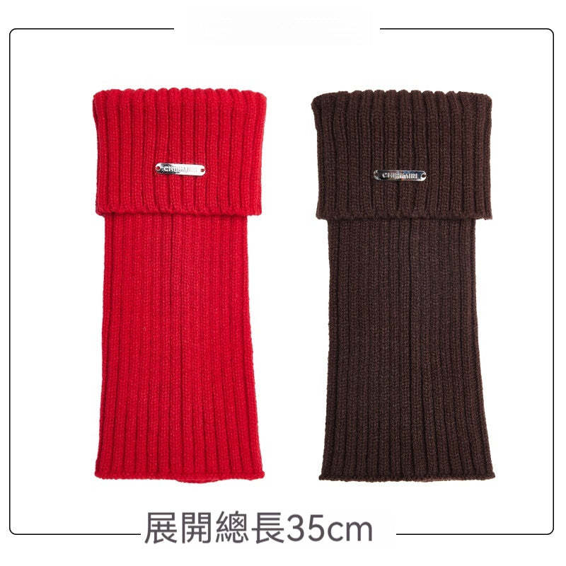 腿套白色針織女款冬季發熱保暖襪套雪地靴堆堆襪冬季小腿襪子加厚