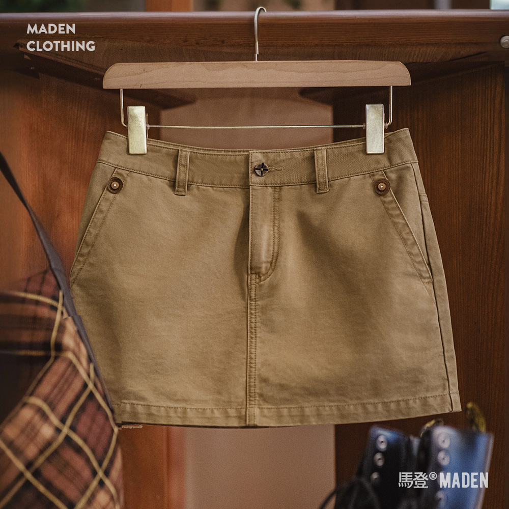 夏日Y2K美式A字辣妹顯身材短裙復古解構感工裝修身半身裙女