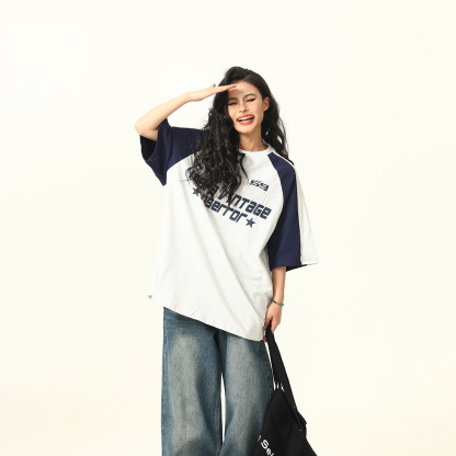 美式復古美拉德棕色短袖T恤女2025夏季新款寬鬆tee