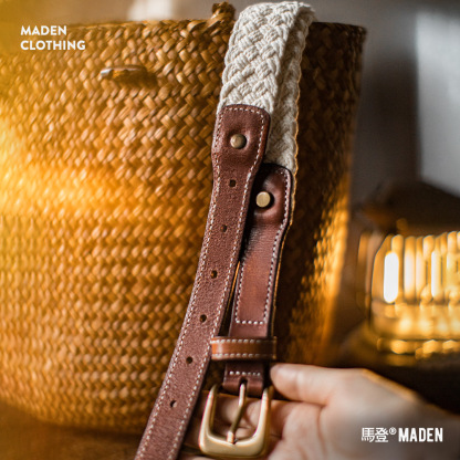 復古植鞣頭層真牛皮細款小皮帶牛仔褲簡約裝潢收腰編織腰帶女