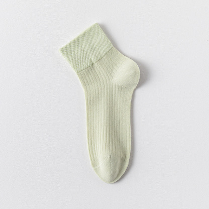 超薄無骨款舒適不勒脚吸汗透氣糖果色耐磨簡約短中筒棉襪女夏