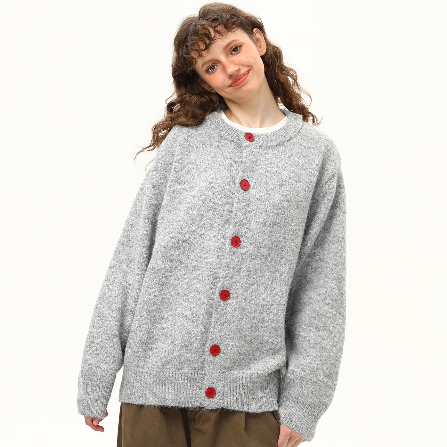 美式復古純色高級感針織衫毛衣女早秋寬鬆慵懶風外套