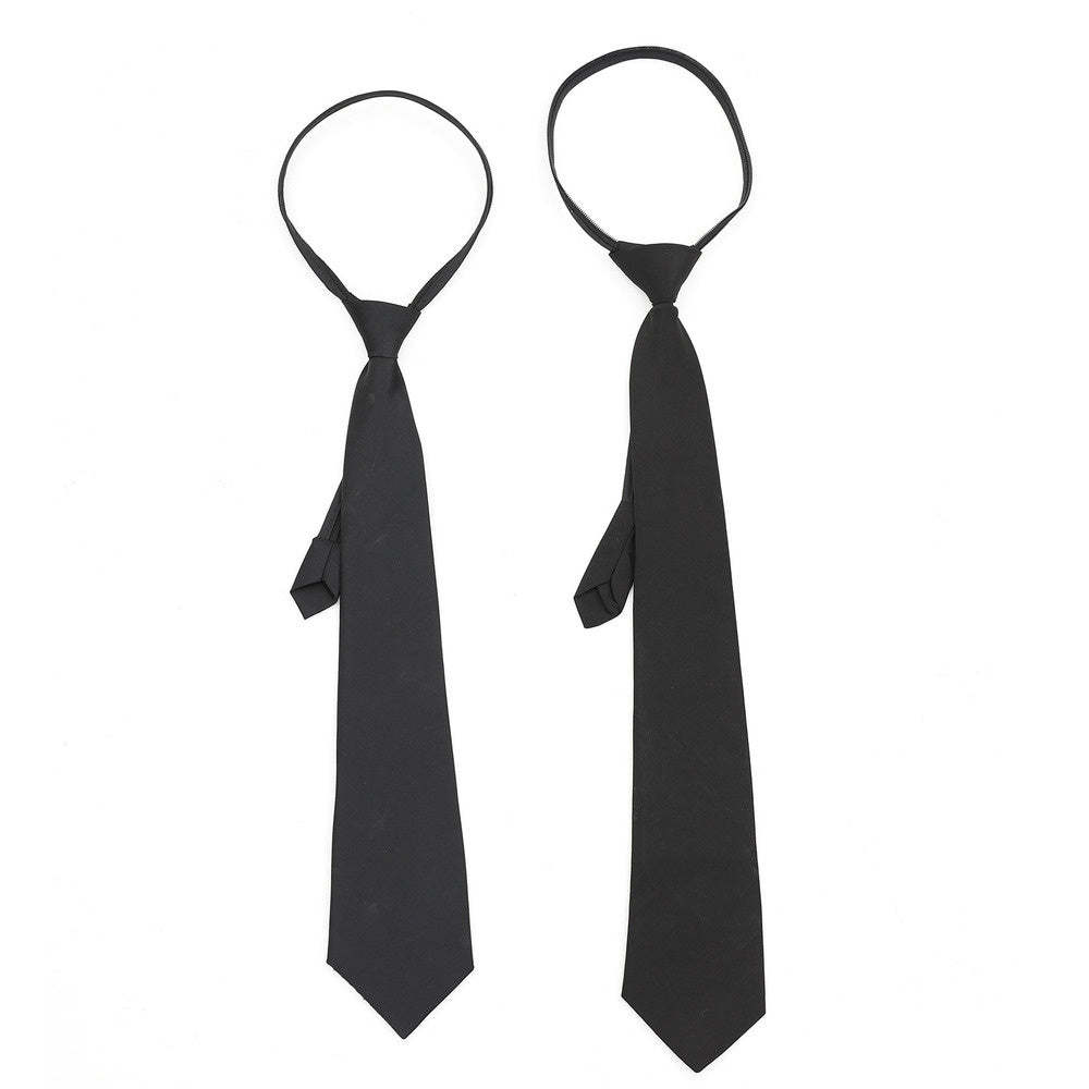 美式复古学院风黑色领带免打便携式拉链高级感衬衫配饰