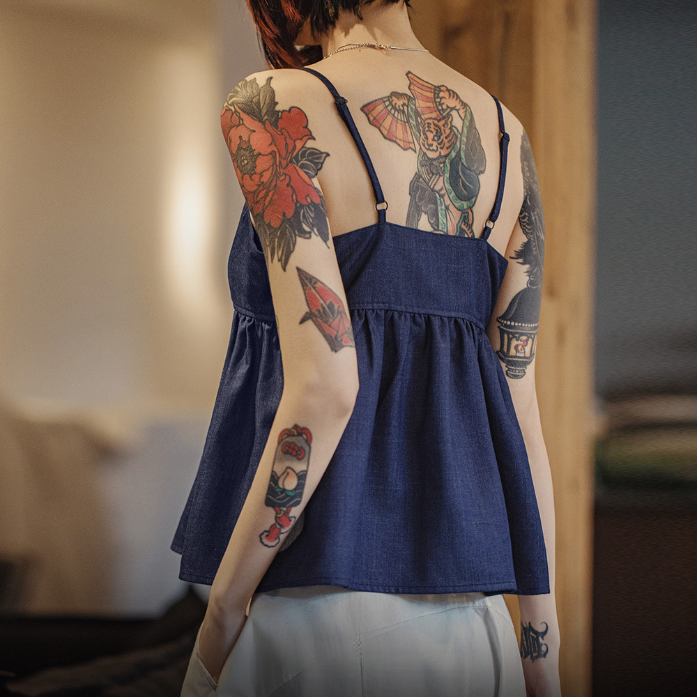 夏日Y2K性感高腰吊帶V領露背背心辣妹無袖外疊穿顯鎖骨上衣女