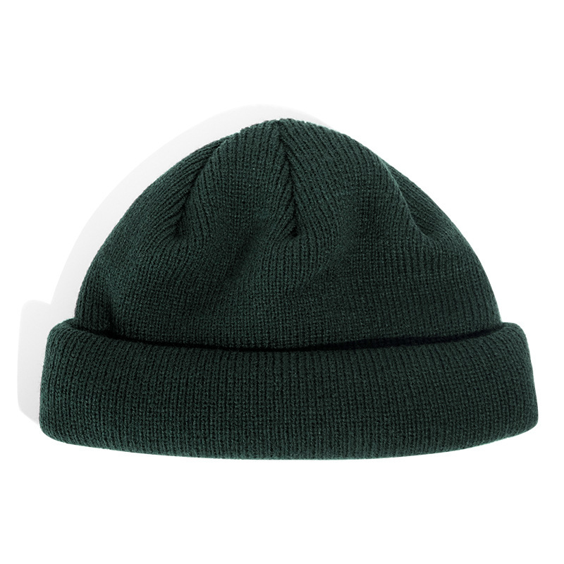 日系純色瓜皮帽百搭街頭潮牌韓版毛線帽嘻哈女冷帽秋冬季針織帽