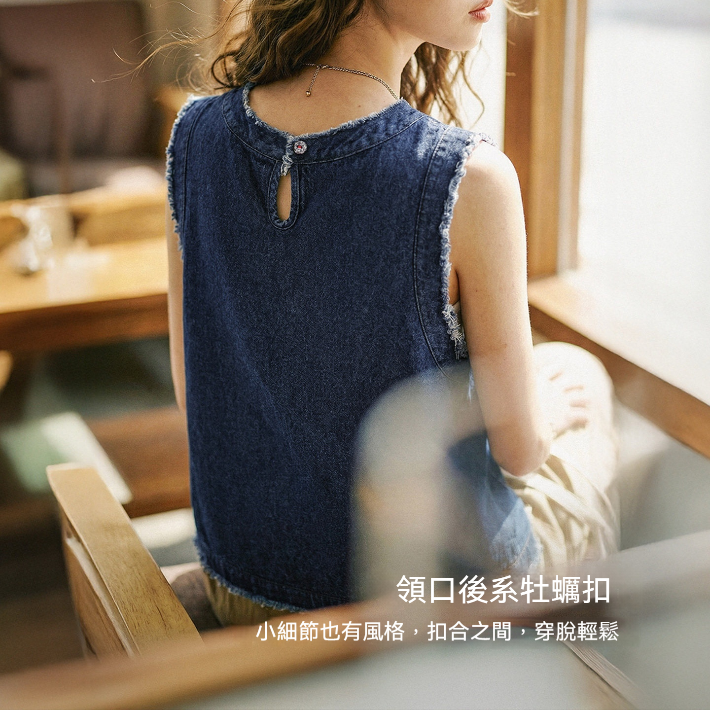 日系復古寬鬆疊單外穿牛仔馬甲外套無袖坎肩背心上衣女士春夏