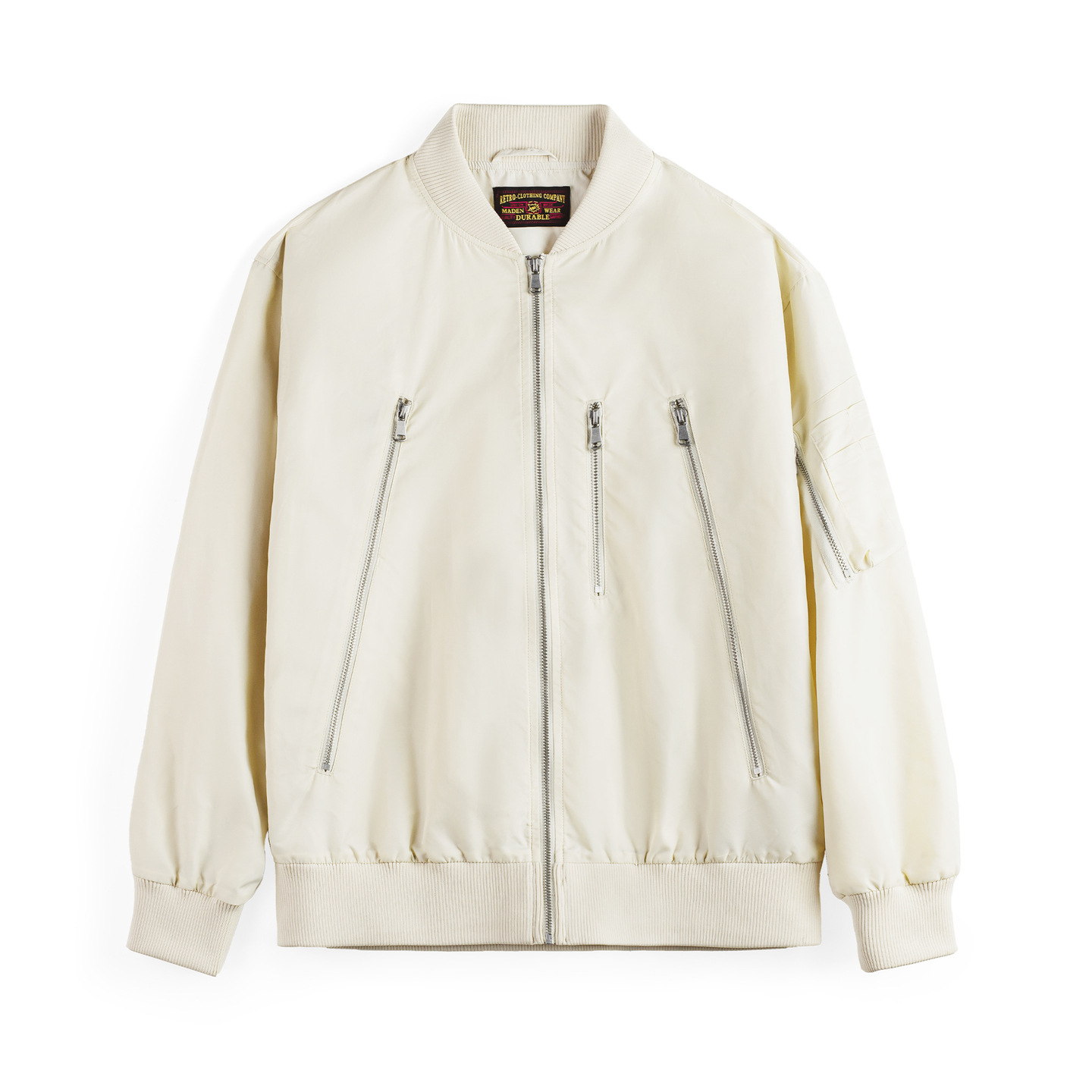 美式復古白色寬鬆棒球服立領飛行員工裝夾克休閒外套上衣女秋