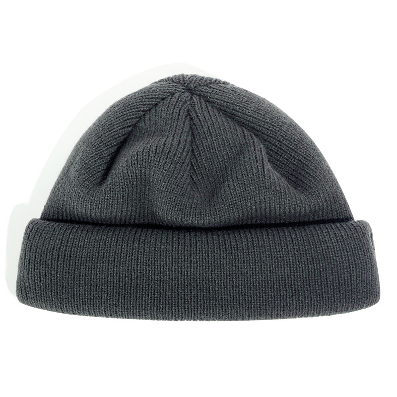 日系純色瓜皮帽百搭街頭潮牌韓版毛線帽嘻哈女冷帽秋冬季針織帽