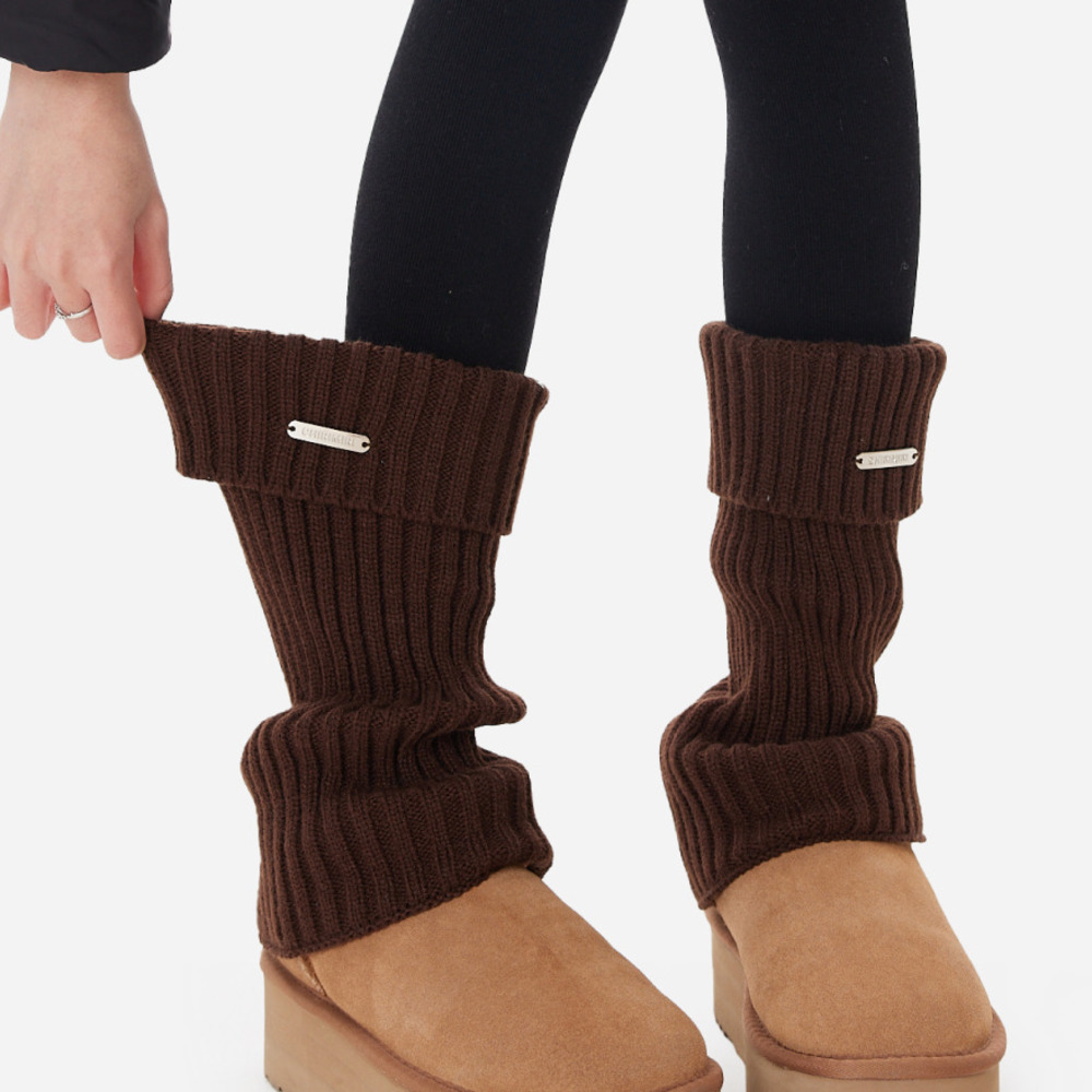 腿套白色針織女款冬季發熱保暖襪套雪地靴堆堆襪冬季小腿襪子加厚