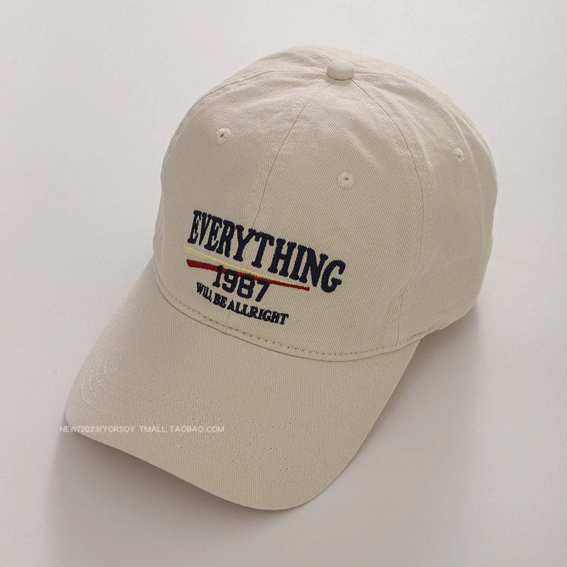 美式復古顯白酒紅色鴨舌帽子女顯臉小街頭休閒寬彎簷深頂棒球帽