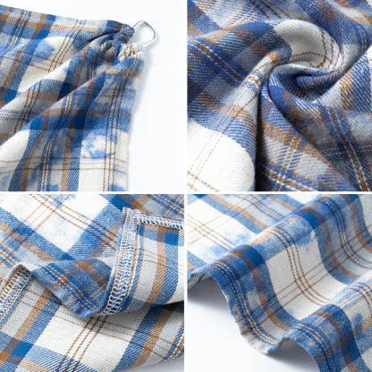 美式復古格紋紮染褲巾腰巾女百搭設計感小方巾街頭潮牌掛飾配飾