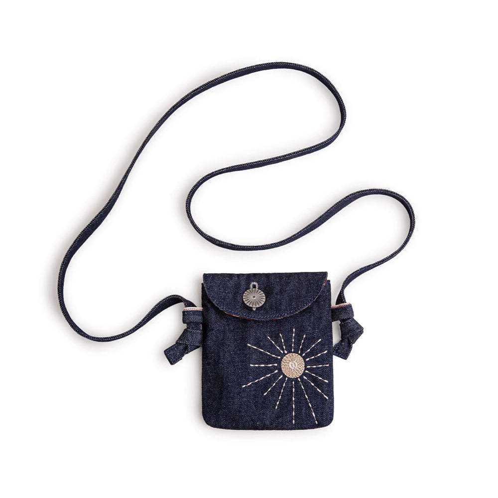 美式復古刺繡丹寧斜挎包印第安民族風牛仔布手機包女