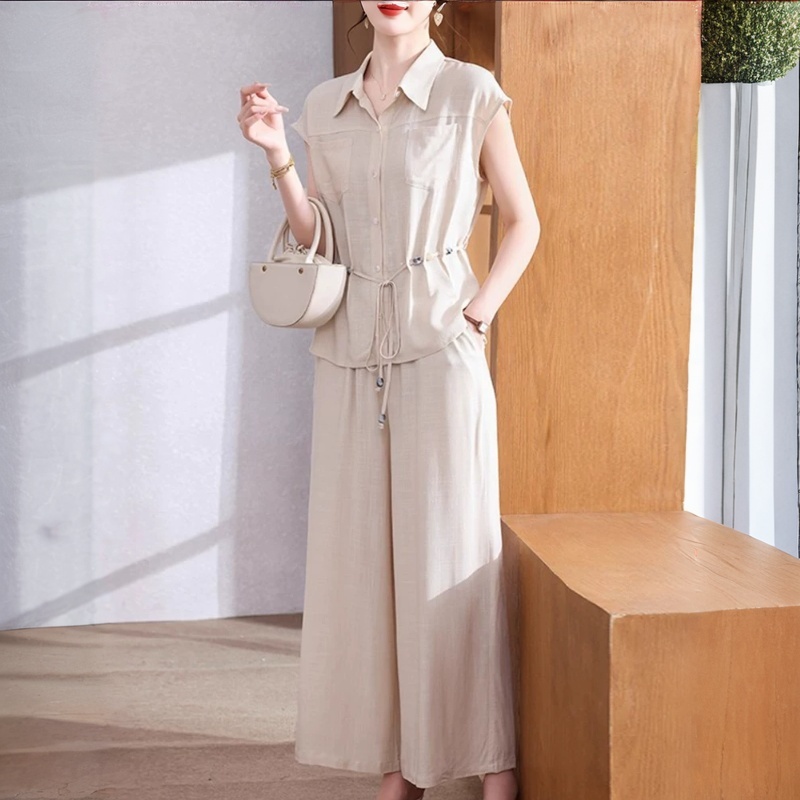 夏套裝端莊大氣中老年女洋氣襯衫短袖上衣服2026新款一整套