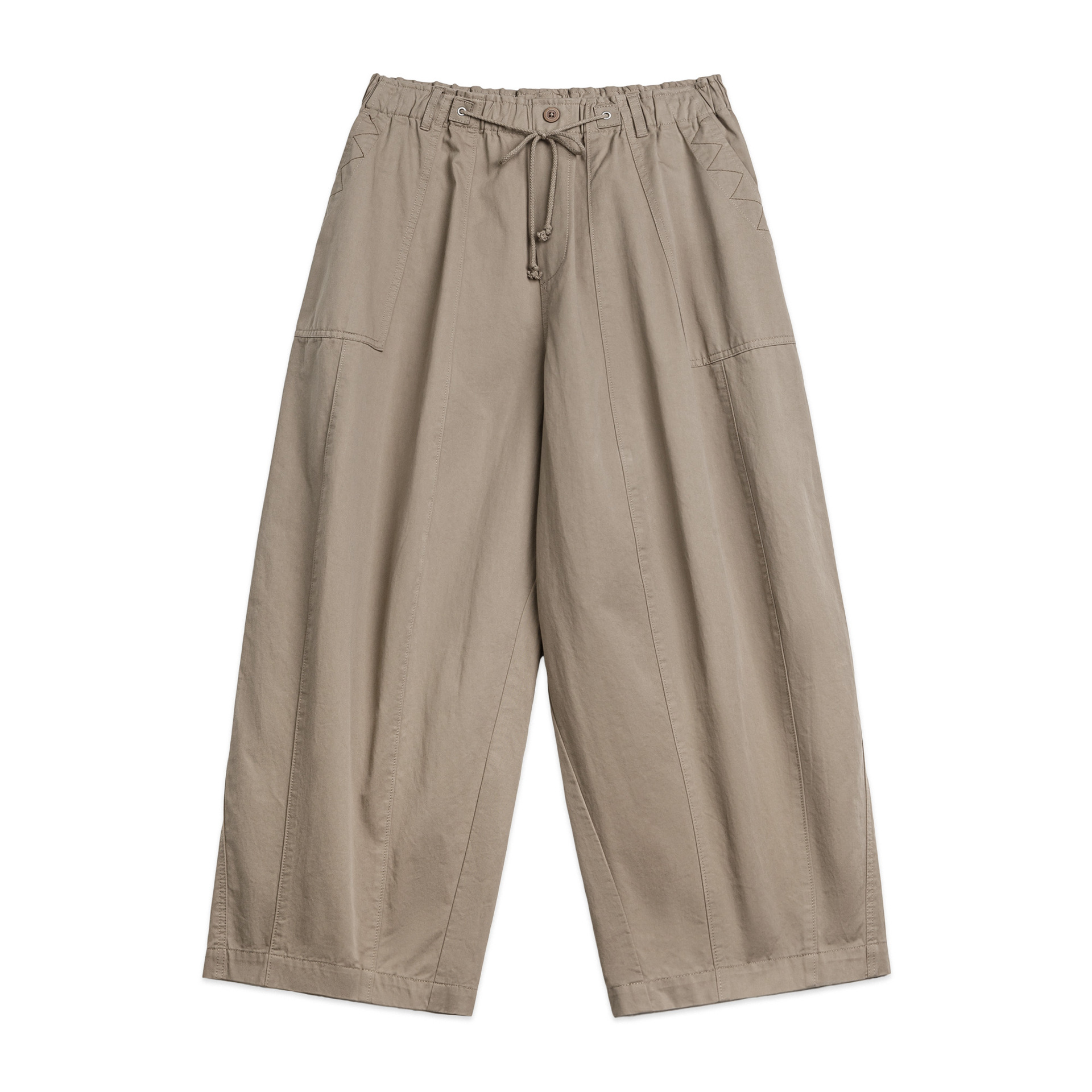 夏日鬆弛感卡其色老錢風闊腿氣球褲復古工裝梨型顯瘦山本褲女