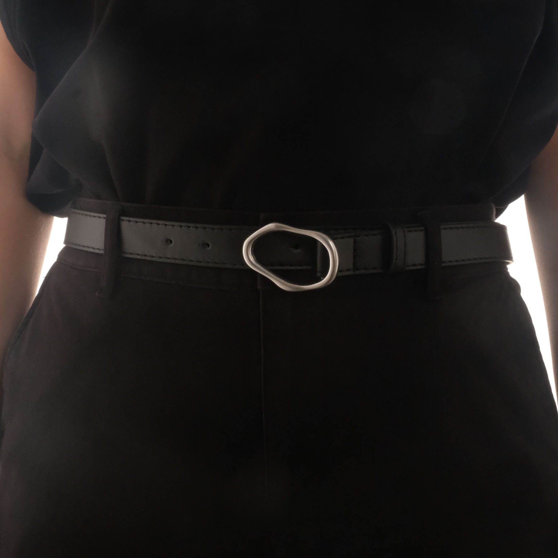 皮帶不規則頭復古扣80s嬉皮少年土酷百搭黑女