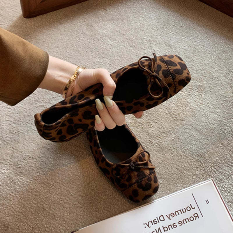 軟底蝴蝶結單鞋女春秋新款法式氣質晚晚鞋通勤芭蕾平底鞋